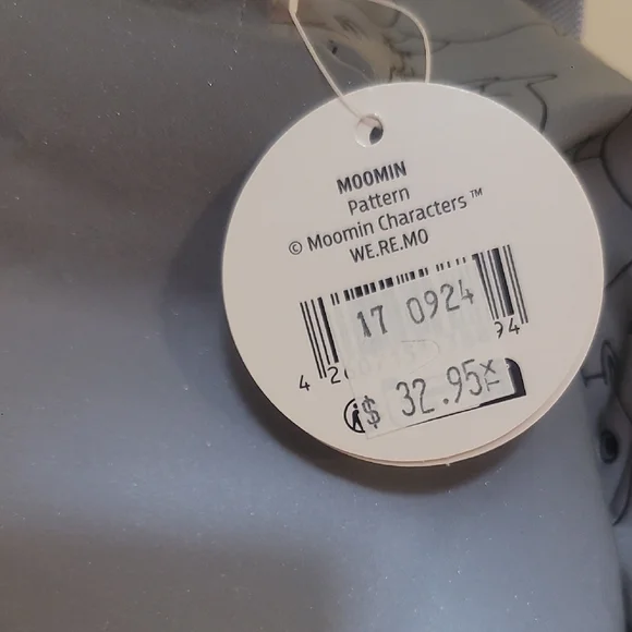 NWT Gray Reflective Tote Bag with Moomin Print - Picture 6 of 14